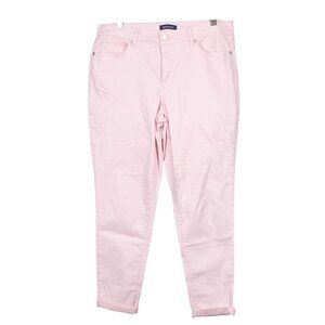 Bandolino Lisbeth Ankle Skinny Jeans 12 Womens Light Pink Cotton Blend